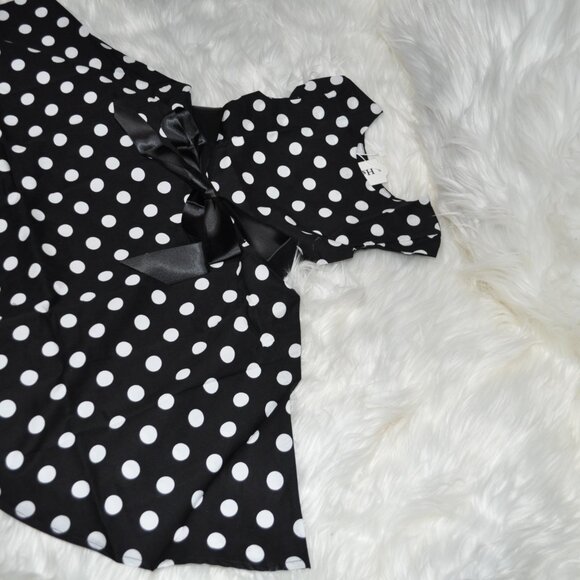 Polka Dots Dress Girl Vintage 1950s Rockabilly Sleeveles Swing A-line - Picture 4 of 8